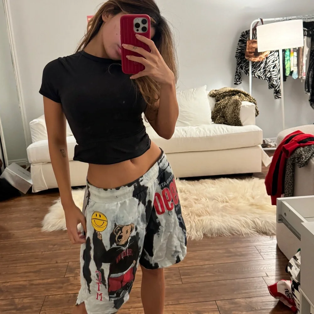 MARKET CHINATOWN MARKET BLEACHED POLO BEAR SWEAT SHORTS